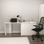 Hanah Home Mesa de Estudio Blanca Tablero Partículas Melamina 180x73.8x47 cm